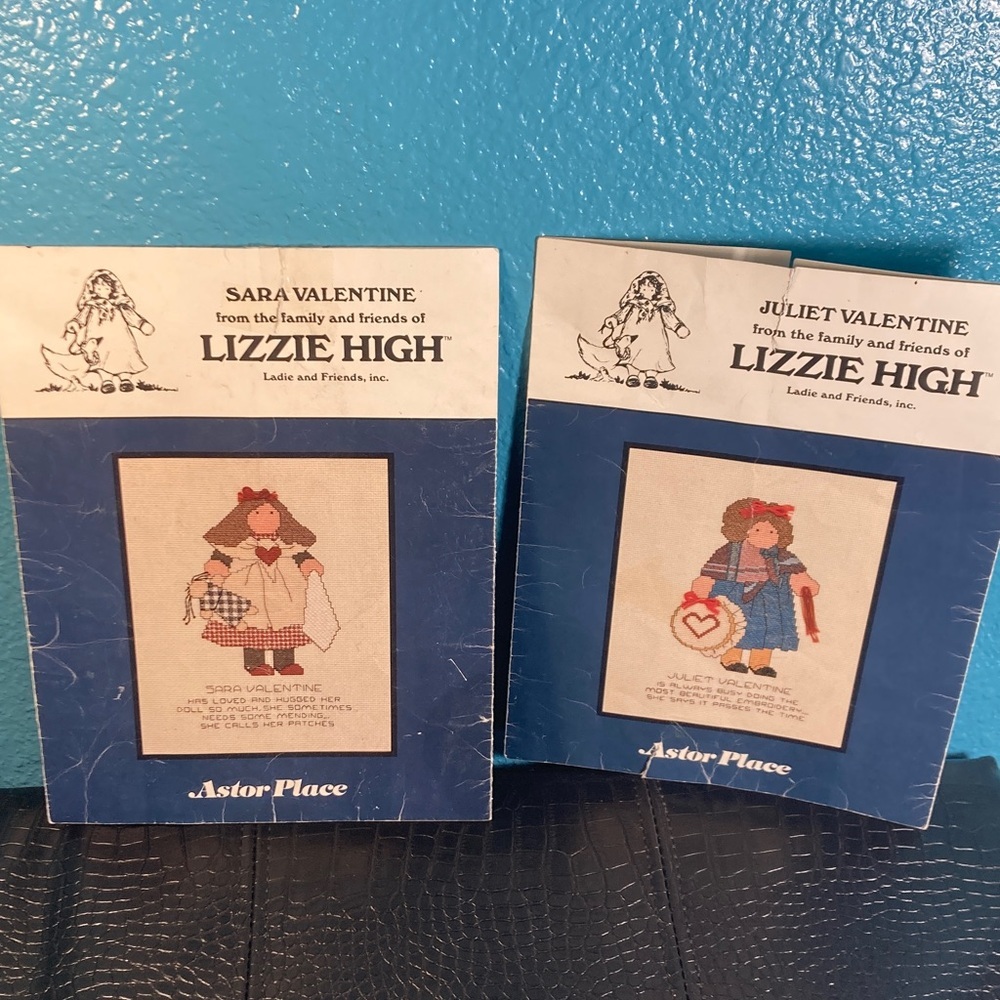 5for$10: 2 Vintage Lizzie High Cross Stitch Pattern ONLY Sara + Juliet Valentine